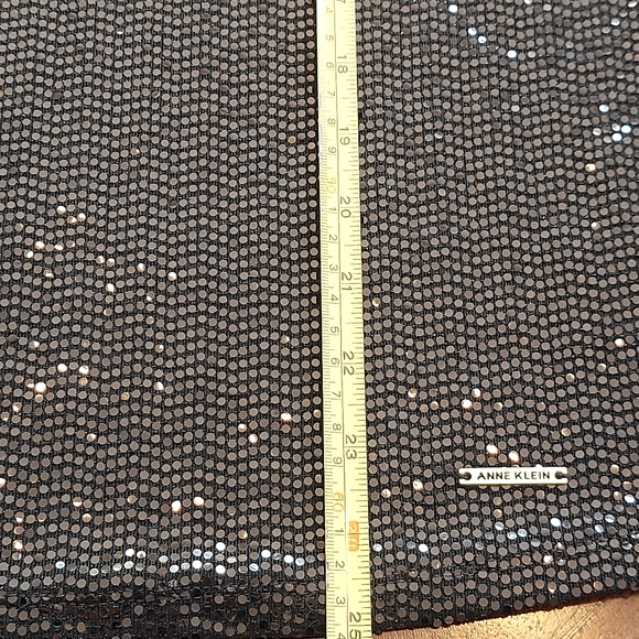 NWT Anne Klein Black Sequin Women's Top Bell Sleeve SZ M - Picture 13 of 14